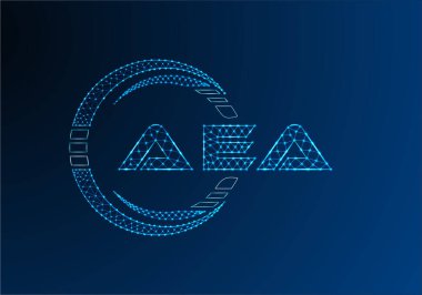 AEA düşük poli harfli logo vektör tasarımı. AEA düşük poli logo tasarımı. 