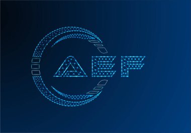 AEF düşük poli harfli logo vektör tasarımı. AEF düşük poli logo tasarımı. 