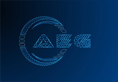AEG düşük poli harfli logo vektör tasarımı. AEG düşük poli logo tasarımı. 