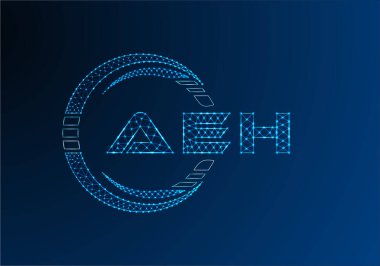 AEH düşük poli harfli logo vektör tasarımı. AEH düşük poli logo tasarımı. 