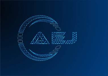AEJ düşük poli harfli logo vektör tasarımı. AEJ düşük poli logo tasarımı. 