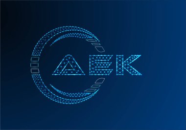 AEK düşük poli harfli logo vektör tasarımı. AEK düşük poli logo tasarımı. 