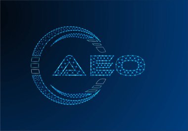 AEO düşük poli harfli logo vektör tasarımı. AEO düşük poli logo tasarımı. 