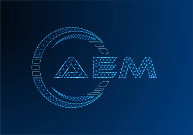 AEM düşük poli harfli logo vektör tasarımı. AEM düşük poli logo tasarımı. 