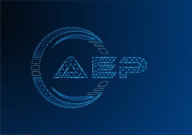 AEP düşük poli harfli logo vektör tasarımı. AEP düşük poli logo tasarımı. 