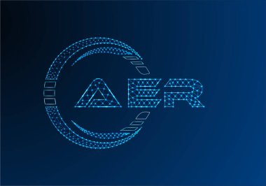 AER düşük poli harfli logo vektör tasarımı. AER düşük poli logo tasarımı. 
