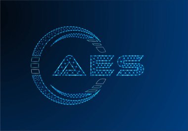 AES düşük poli harfli logo vektör tasarımı. AES düşük poli logo tasarımı. 
