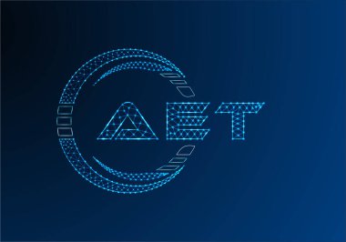 AET düşük poli harfli logo vektör tasarımı. AET düşük poli logo tasarımı. 