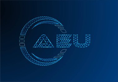 AEU düşük poli harfli logo vektör tasarımı. AEU düşük poli logo tasarımı. 
