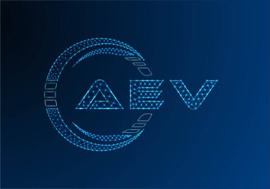 AEV düşük poli harfli logo vektör tasarımı. AEV düşük poli logo tasarımı. 