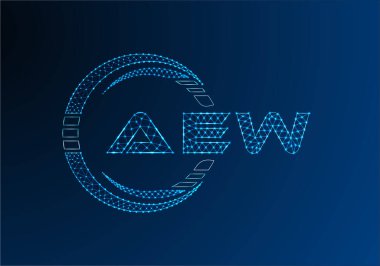 AEW düşük poli harfli logo vektör tasarımı. AEW düşük poli logo tasarımı. 