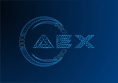 AEX düşük poli harfli logo vektör tasarımı. AEX düşük poli logo tasarımı. 