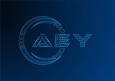 AEY düşük poli harfli logo vektör tasarımı. AEY düşük poli logo tasarımı. 