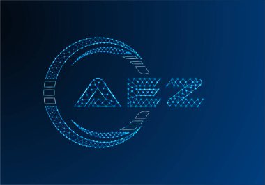 AEZ düşük poli harfli logo vektör tasarımı. AEZ düşük poli logo tasarımı. 