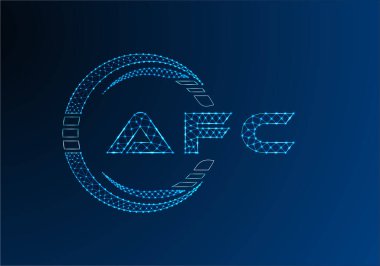AFC düşük poli harfli logo vektör tasarımı. AFC düşük poli logo tasarımı. 