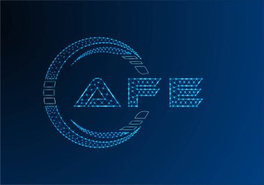 AFE düşük poli harfli logo vektör tasarımı. AFE düşük poli logo tasarımı. 