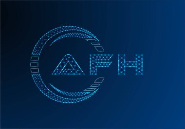AFH düşük poli harfli logo vektör tasarımı. AFH düşük poli logo tasarımı. 