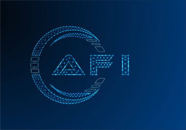 AFI düşük poli harfli logo vektör tasarımı. AFI düşük poli logo tasarımı. 