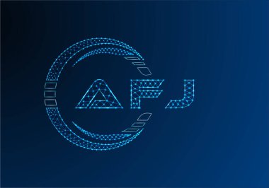 AFJ düşük poli harfli logo vektör tasarımı. AFJ düşük poli logo tasarımı. 