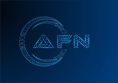 AFN düşük poli harfli logo vektör tasarımı. AFN düşük poli logo tasarımı. 
