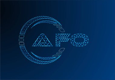 AFO düşük poli harfli logo vektör tasarımı. AFO düşük poli logo tasarımı. 