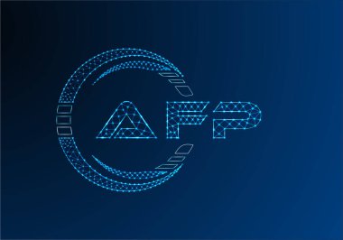 AFP düşük poli harfli logo vektör tasarımı. AFP düşük poli logo tasarımı. 