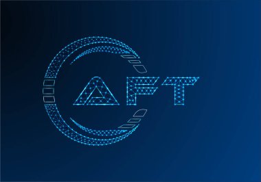 AFT düşük poli harfli logo vektör tasarımı. AFT düşük poli logo tasarımı. 
