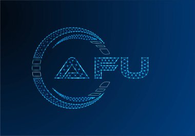 AFU düşük poli harfli logo vektör tasarımı. AFU düşük poli logo tasarımı. 
