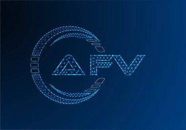 AFV düşük poli harfli logo vektör tasarımı. AFV düşük poli logo tasarımı. 