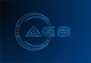 AGB düşük poli harfli logo vektör tasarımı. AGB düşük poli logo tasarımı. 