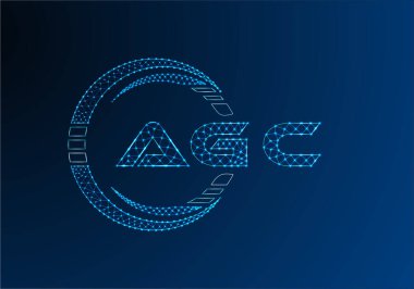 AGC düşük poli harfli logo vektör tasarımı. AGC düşük poli logo tasarımı. 