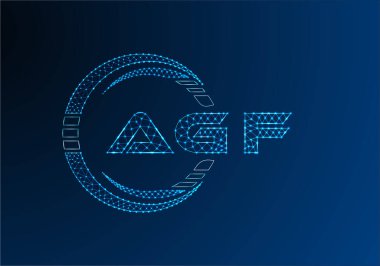 AGF düşük poli harfli logo vektör tasarımı. AGF düşük poli logo tasarımı. 