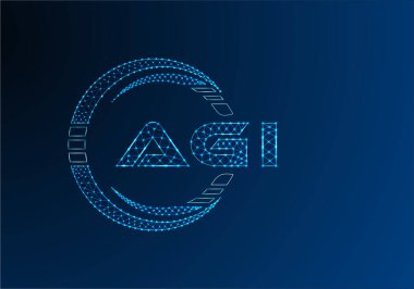 AGI düşük poli harfli logo vektör tasarımı. AGI düşük poli logo tasarımı. 