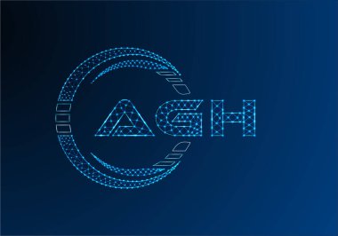 AGH düşük poli harfli logo vektör tasarımı. AGH düşük poli logo tasarımı. 