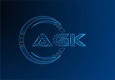 AGK düşük poli harfli logo vektör tasarımı. AGK düşük poli logo tasarımı. 
