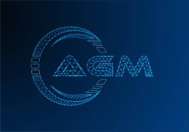 AGM düşük poli harfli logo vektör tasarımı. AGM düşük poli logo tasarımı. 