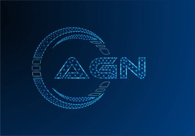 AGN düşük poli harfli logo vektör tasarımı. AGN düşük poli logo tasarımı. 