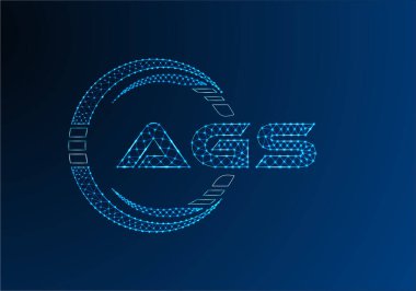 AGS düşük poli harfli logo vektör tasarımı. AGS düşük poli logo tasarımı. 