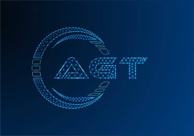 AGT düşük poli harfli logo vektör tasarımı. AGT düşük poli logo tasarımı. 