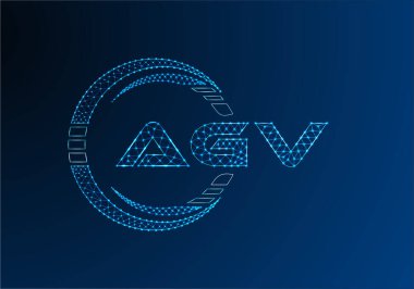 AGV düşük poli harfli logo vektör tasarımı. AGV düşük poli logo tasarımı. 