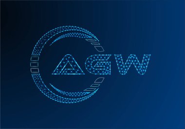 AGW düşük poli harfli logo vektör tasarımı. AGW düşük poli logo tasarımı. 