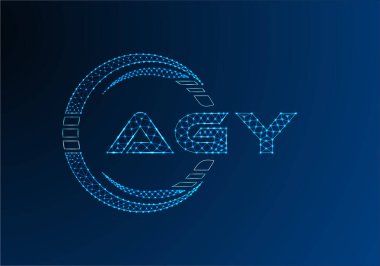 AGY düşük poli harfli logo vektör tasarımı. AGY düşük poli logo tasarımı. 