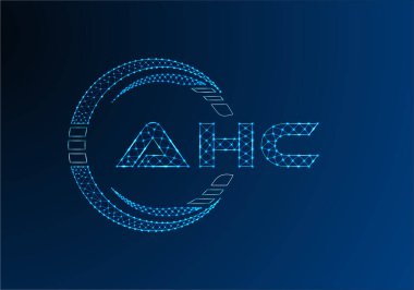 AHC düşük poli harfli logo vektör tasarımı. AHC düşük poli logo tasarımı. 
