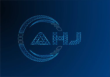 AHJ düşük poli harfli logo vektör tasarımı. AHJ düşük poli logo tasarımı. 