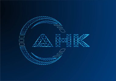 AHK düşük poli harfli logo vektör tasarımı. AHK düşük poli logo tasarımı. 