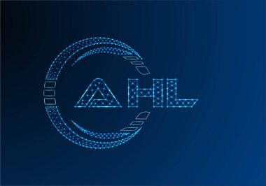 AHL düşük poli harfli logo vektör tasarımı. AHL düşük poli logo tasarımı. 