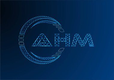 AHM düşük poli harfli logo vektör tasarımı. AHM düşük poli logo tasarımı. 