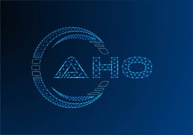 AHO düşük poli harfli logo vektör tasarımı. AHO düşük poli logo tasarımı. 