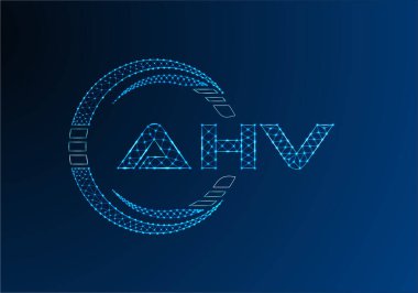AHV düşük poli harfli logo vektör tasarımı. AHV düşük poli logo tasarımı. 