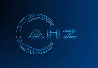 AHZ düşük poli harfli logo vektör tasarımı. AHZ düşük poli logo tasarımı. 